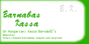 barnabas kassa business card